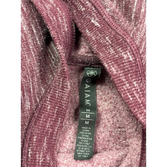 Gaiam Womens Hooded Pullover Dress Size M Maroon Heathered Thumbholes - Picture 4 of 5
